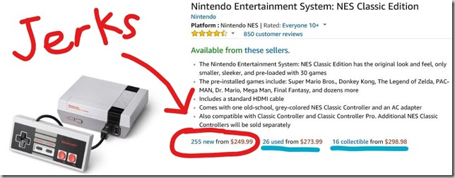 NES classic resellers